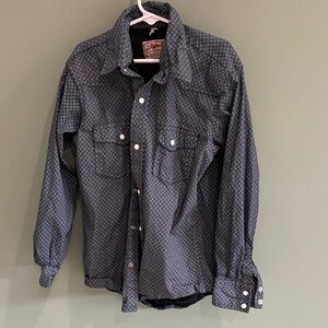 Western Kids Button Down Shirt - Blue